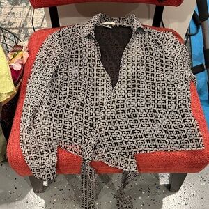 Geometric Black and White Women's Blouse